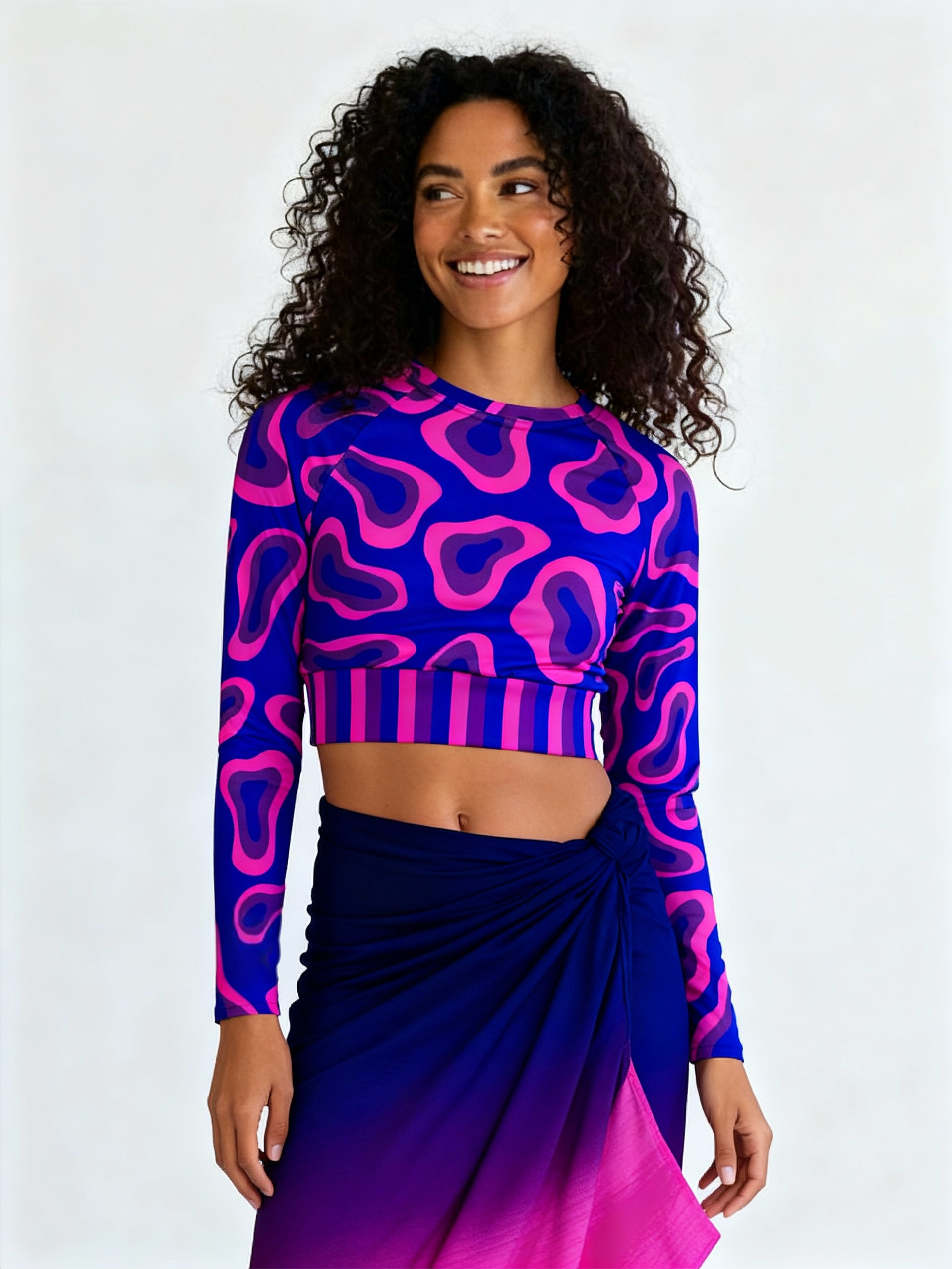 Blue Sea Crop Top Rashguard by PaletTheory