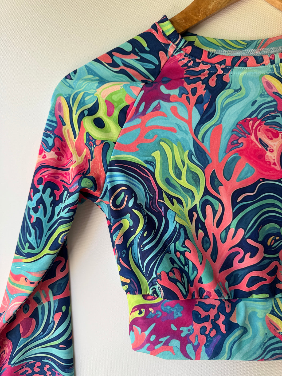 Neon Reef Crop Top Rashie