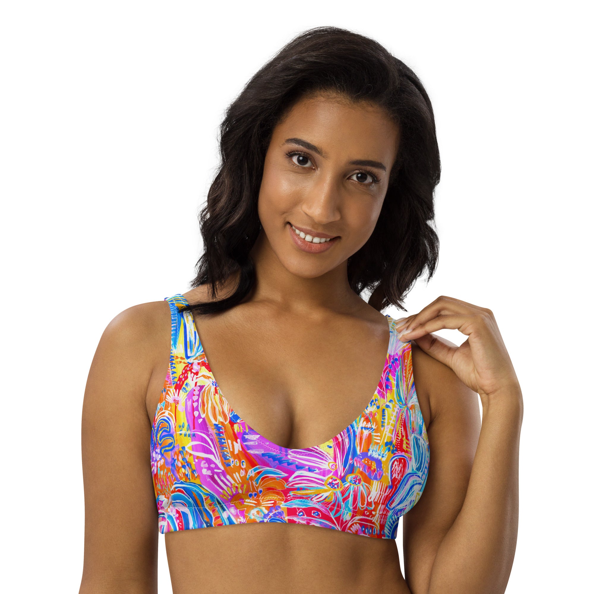 Floral Delight High-waisted sustainable bikini separates-Carley Bourne-PaletTheory