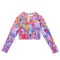 Floral Delight - Long-sleeve Crop Rashguard women-Carley Bourne-PaletTheory