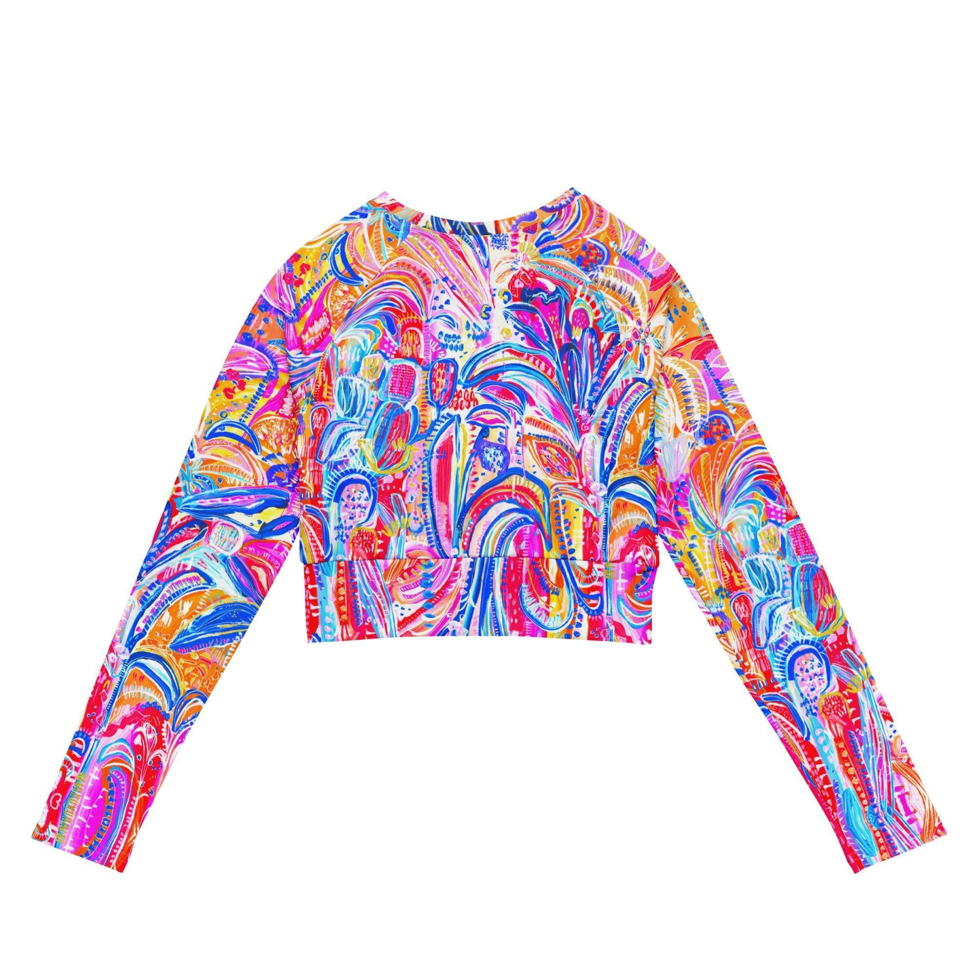 Floral Delight - Long-sleeve Crop Rashguard women-Carley Bourne-PaletTheory
