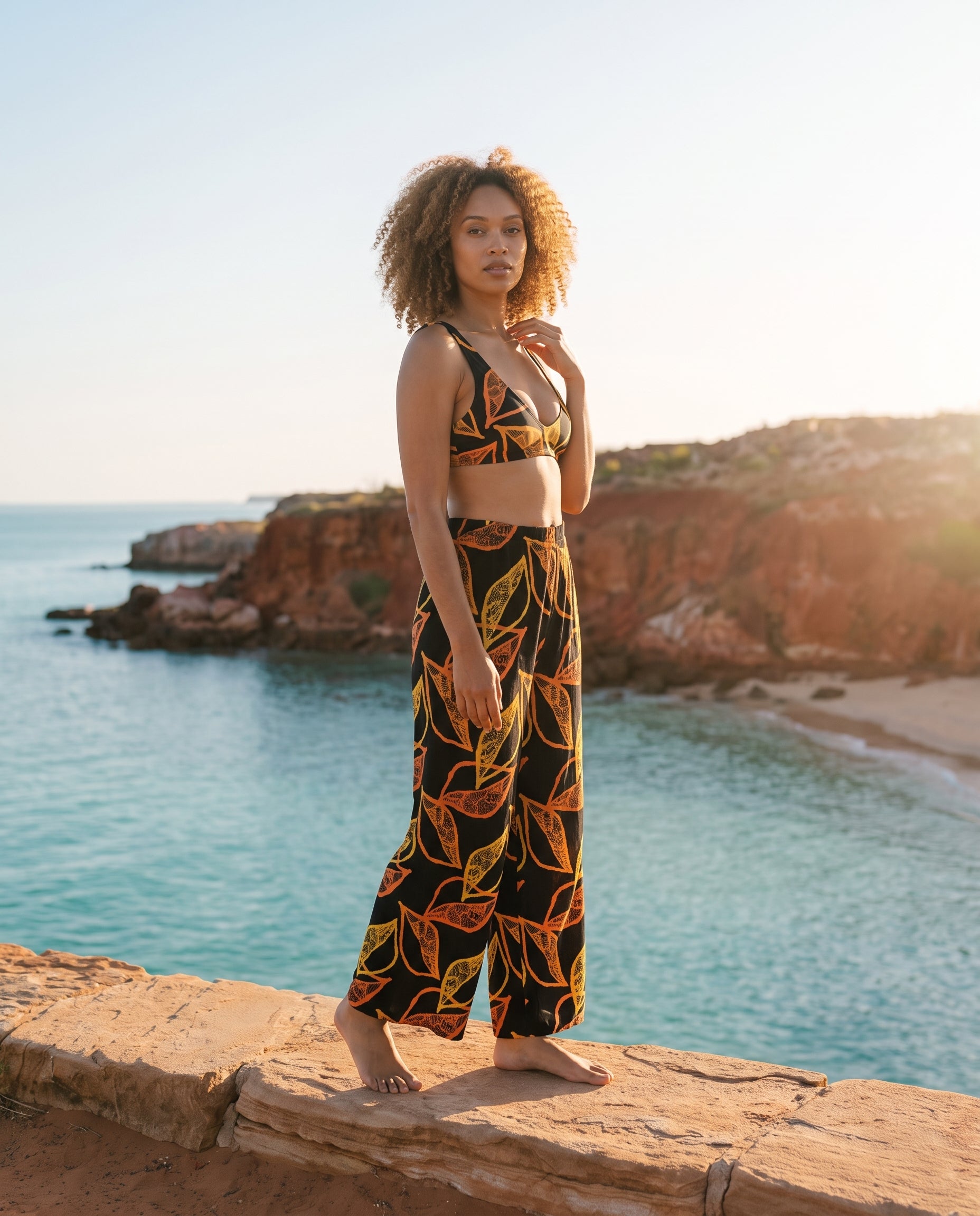 Gold Leaf High-Rise Wide Leg Pants
