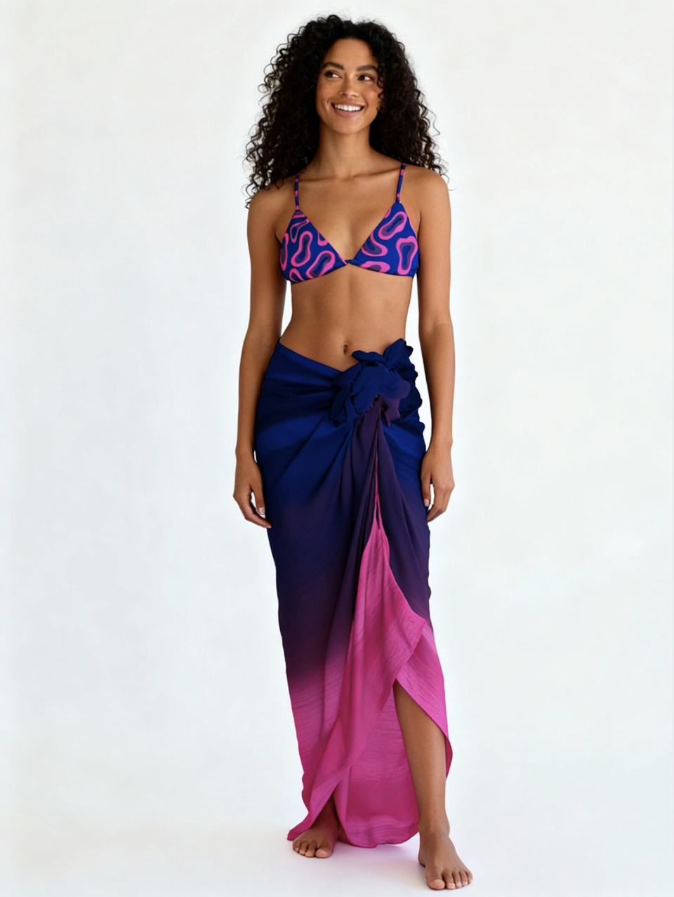 Blue Sea Triangle Bikini Top