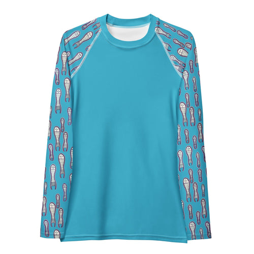 Ungud and Jiaa Dreaming - Women's Rash Guard - Blue-Ian Healy-PaletTheory