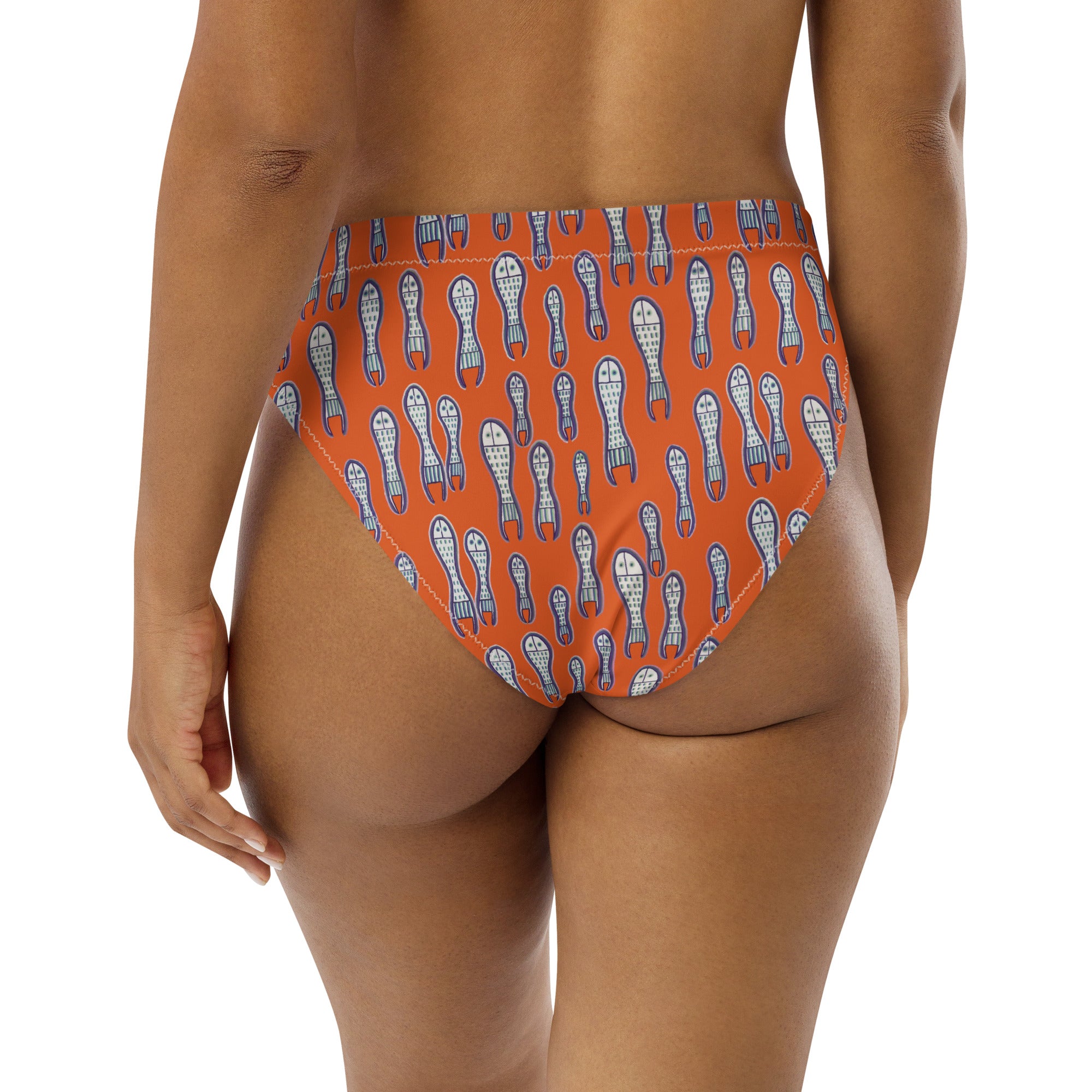 Ungud and Jiaa Dreaming high-waisted bikini bottom - Orange-Ian Healy-PaletTheory
