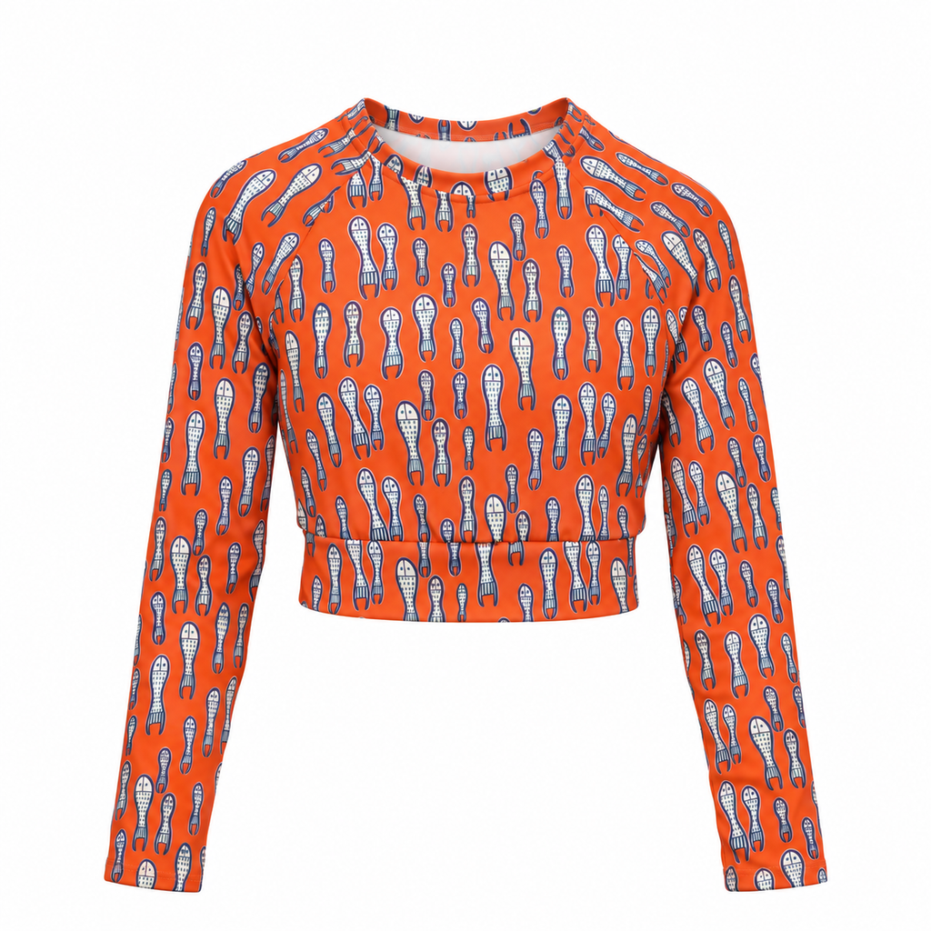 Ungud and Jiaa Dreaming Crop Top Rashie - Orange