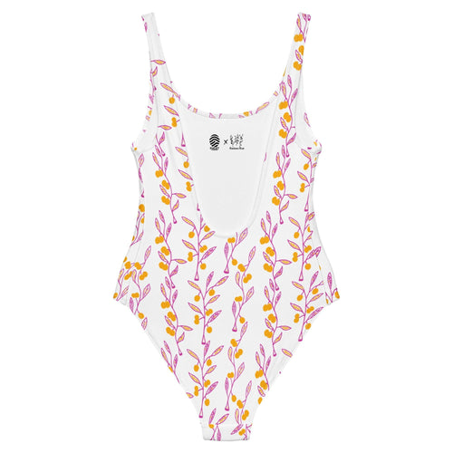 Wattle Tree Flower One-Piece Swimsuit-Barbara Bear-PaletTheory