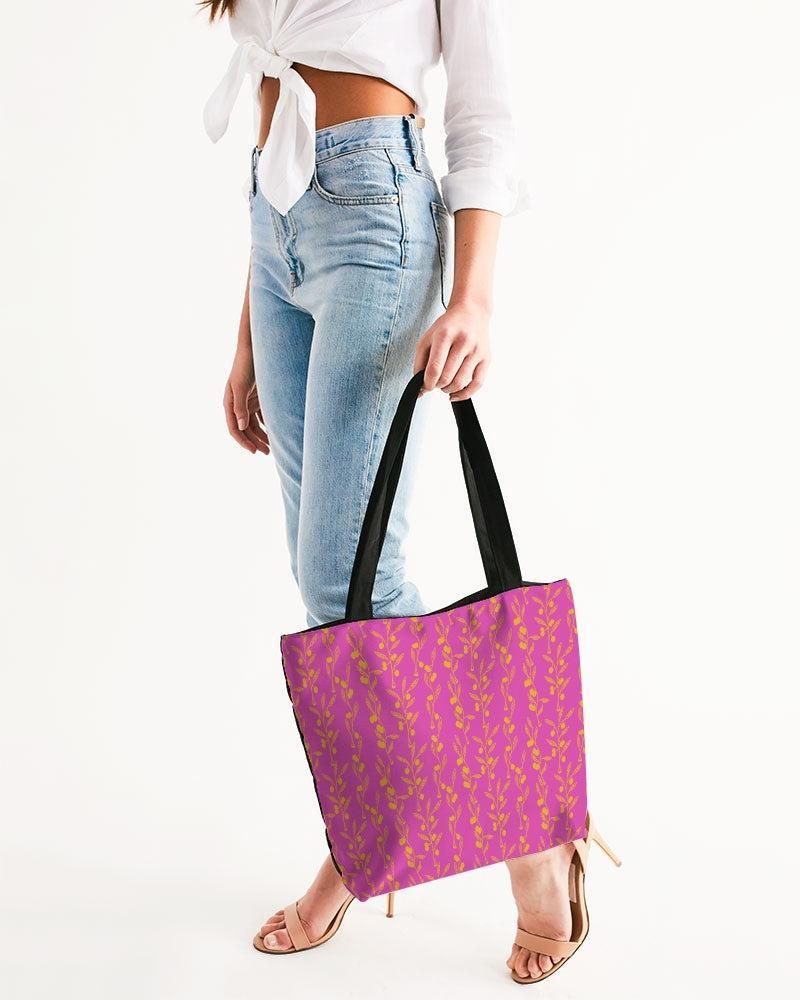 Wattle Tree Flowers Canvas Zip Tote-Barbara Bear-PaletTheory