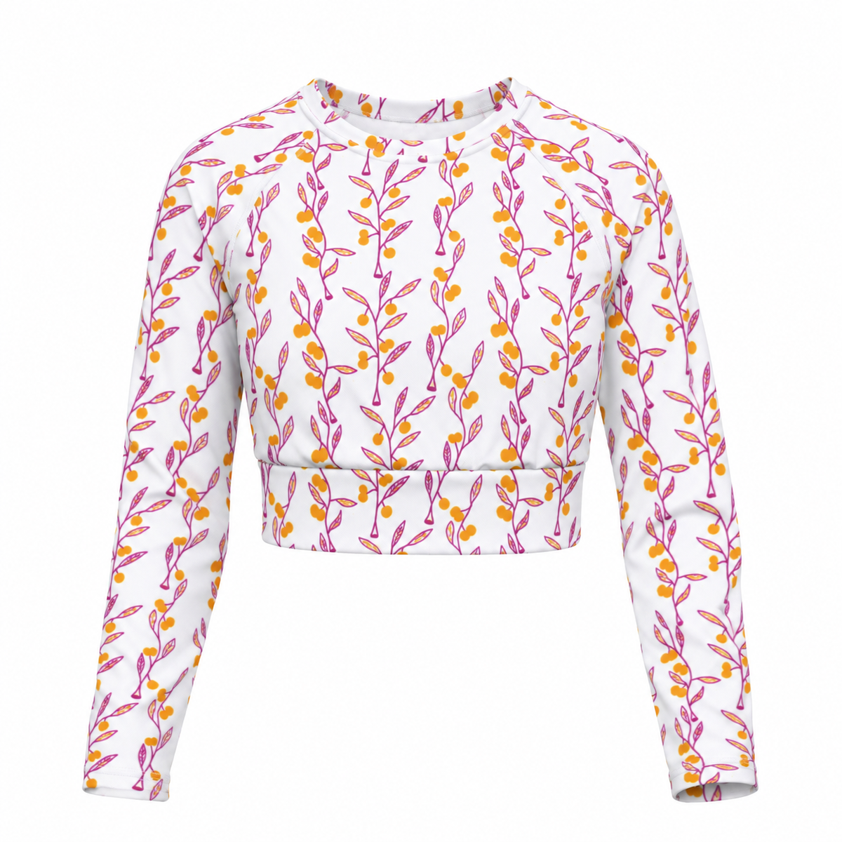 Wattle Tree Flower Women Crop Top Rash Guard