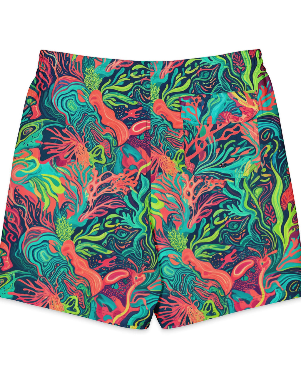 Neon Reef men's board shorts, back view