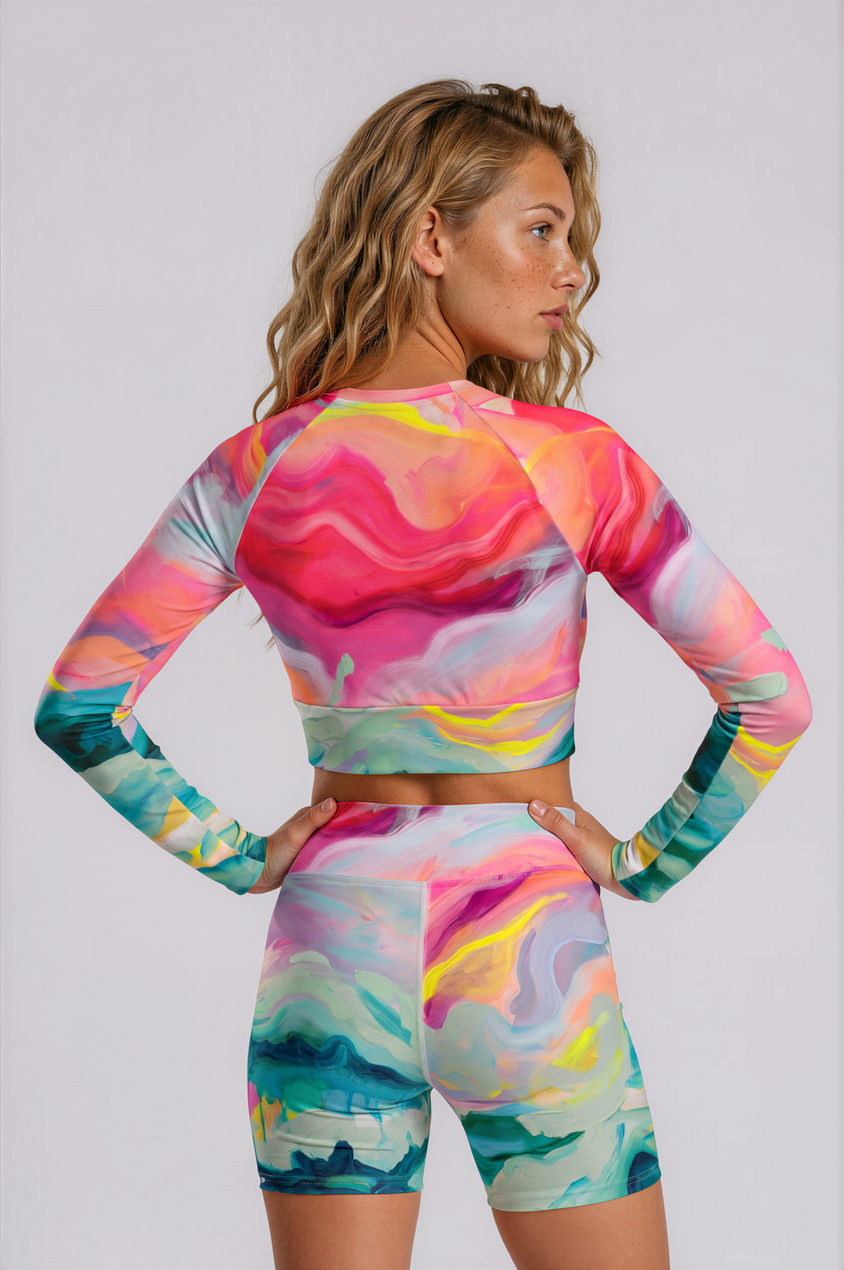 Sugar Coated - Long-sleeve Crop Top Rashguard women