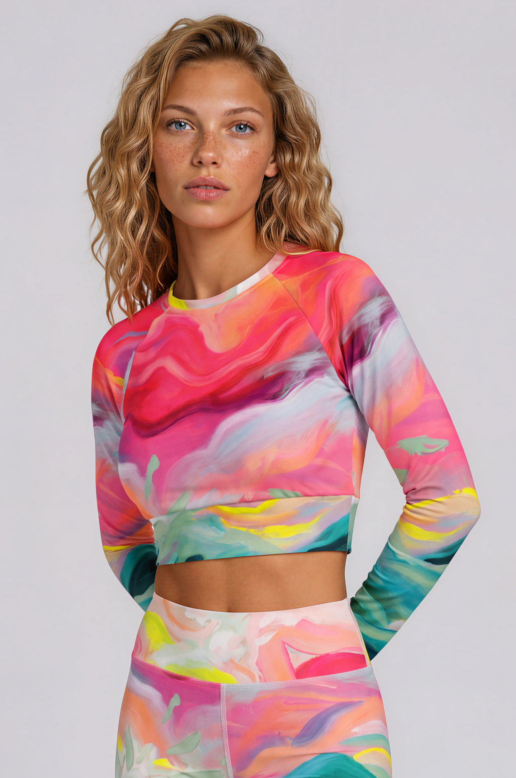 Sugar Coated - Long-sleeve Crop Top Rashguard women