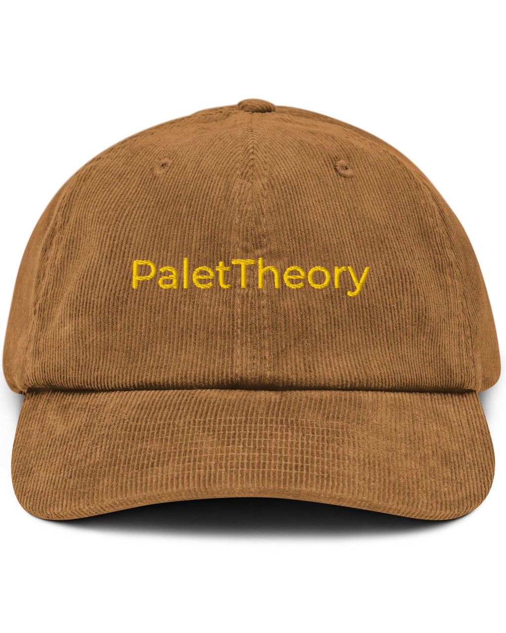 PaletTheory corduroy hat in camel, front view