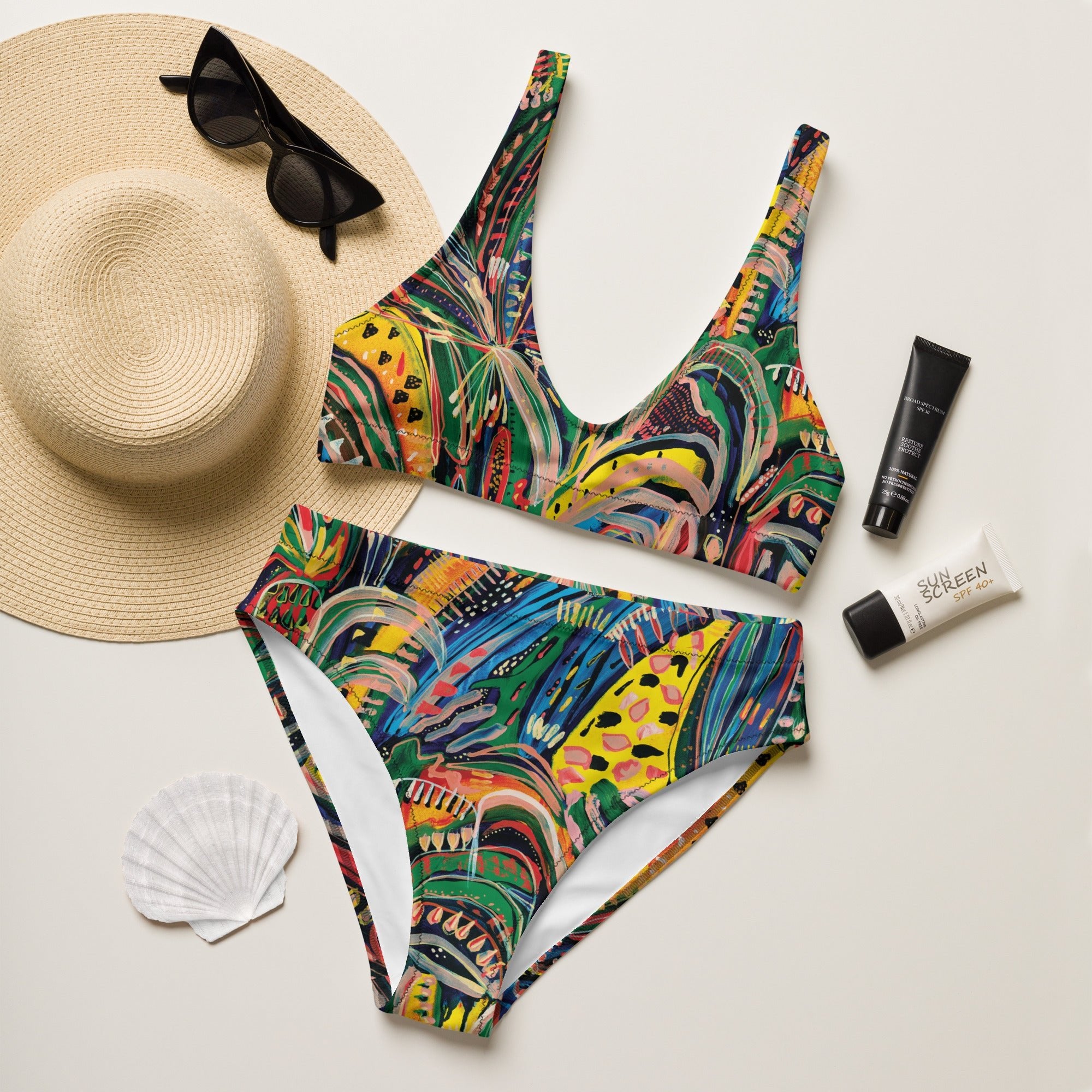 Club Tropicana high-waisted bikini Bottoms-Carley Bourne-PaletTheory